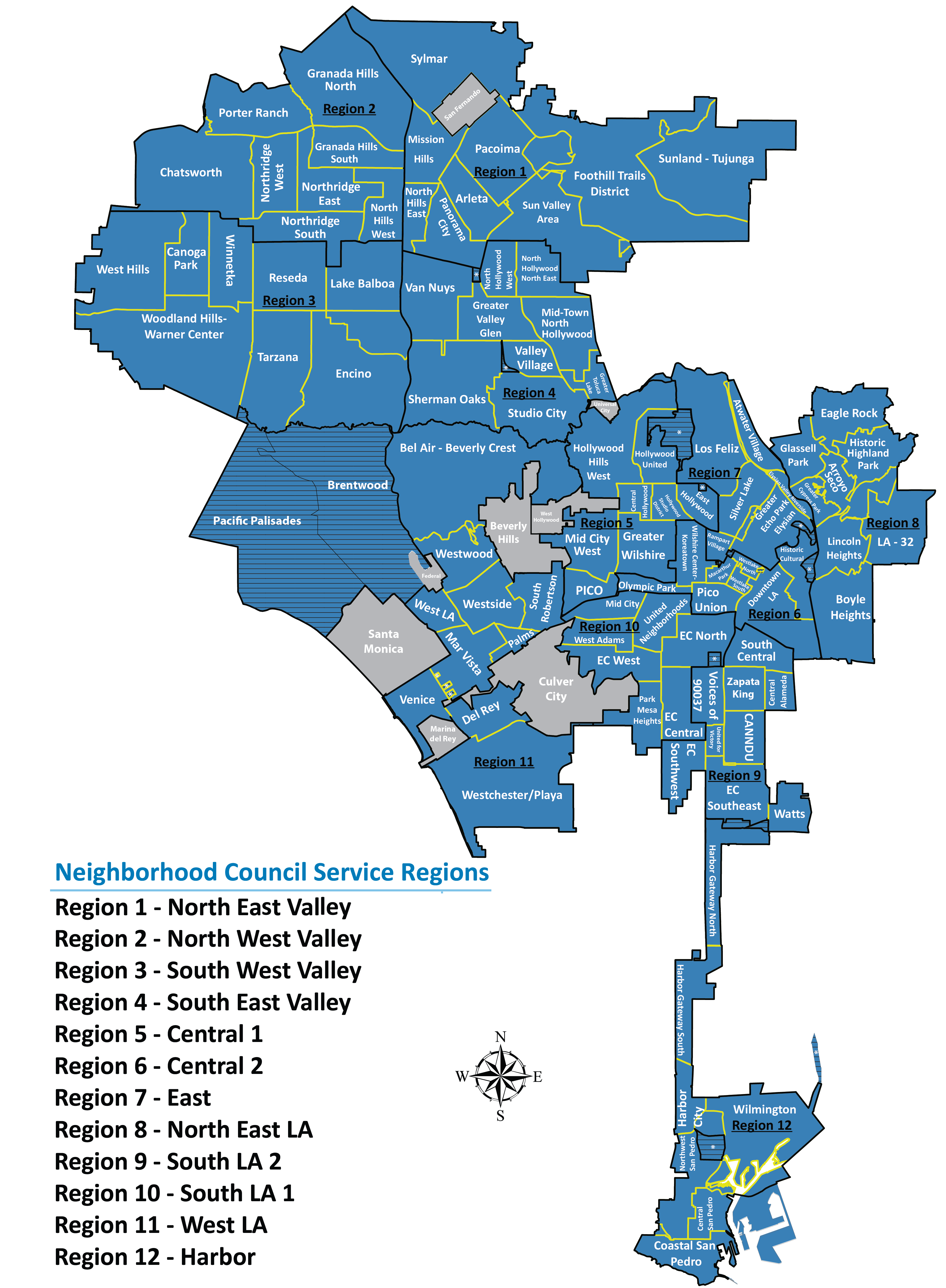 Los Angeles City Council District Map Maping Resources