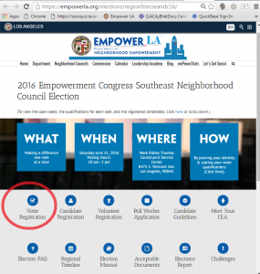 How to Register to Vote Online - Voter Registration button on Council's Election page