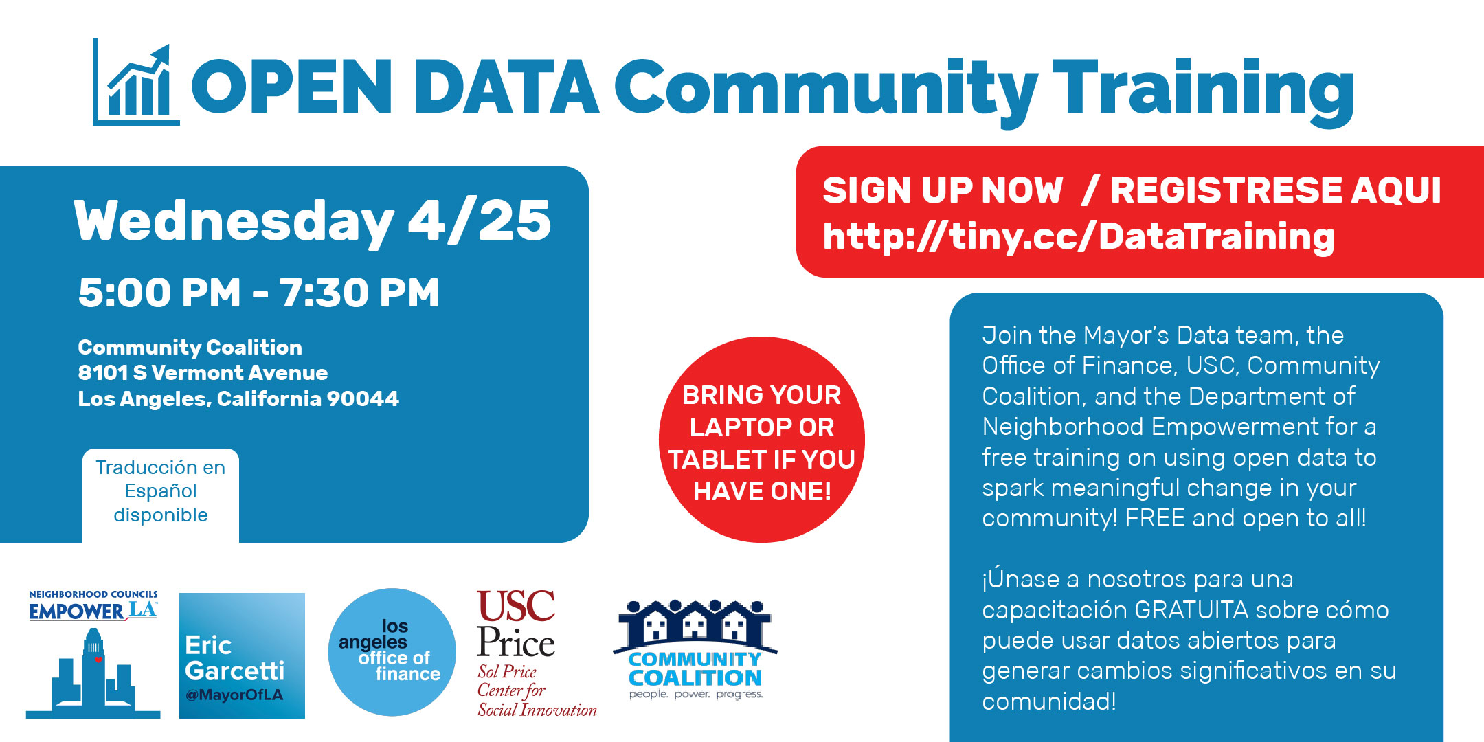 Free Open Data Training in English/Spanish on Wed 4/25 ...