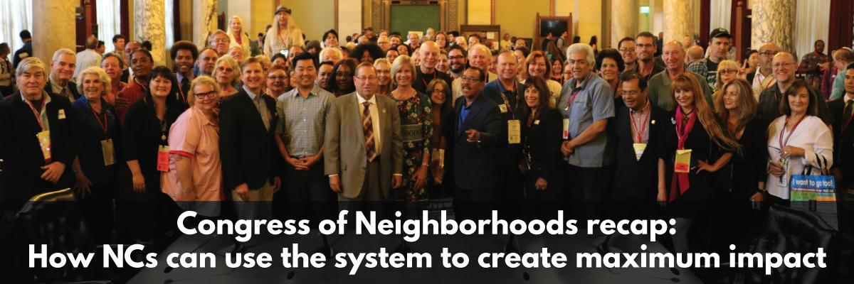 group photo of Los Angeles Neighborhood Council members at the opening session of the 2018 Congress of Neighborhoods